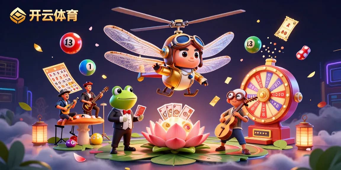 Experience thrilling games at 开云体育 with a vibrant 3D illustration featuring an animated casino scene.