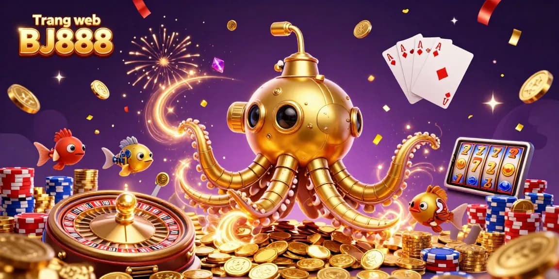 Experience the thrill of playing on Trang web BJ888 with vibrant casino characters and exciting game elements.