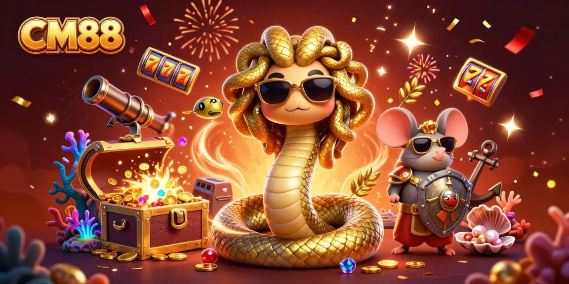 Experience thrilling casino adventures at CM88 with colorful games and vibrant characters.