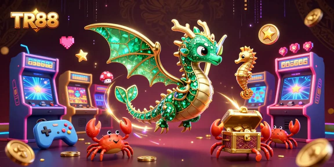 Join the excitement at TR88 with vibrant 3D elements showcasing gaming diversity.