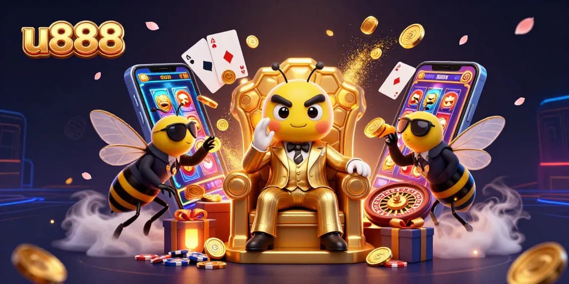 Experience the excitement of u888 with dynamic casino elements and captivating characters in a vibrant scene.