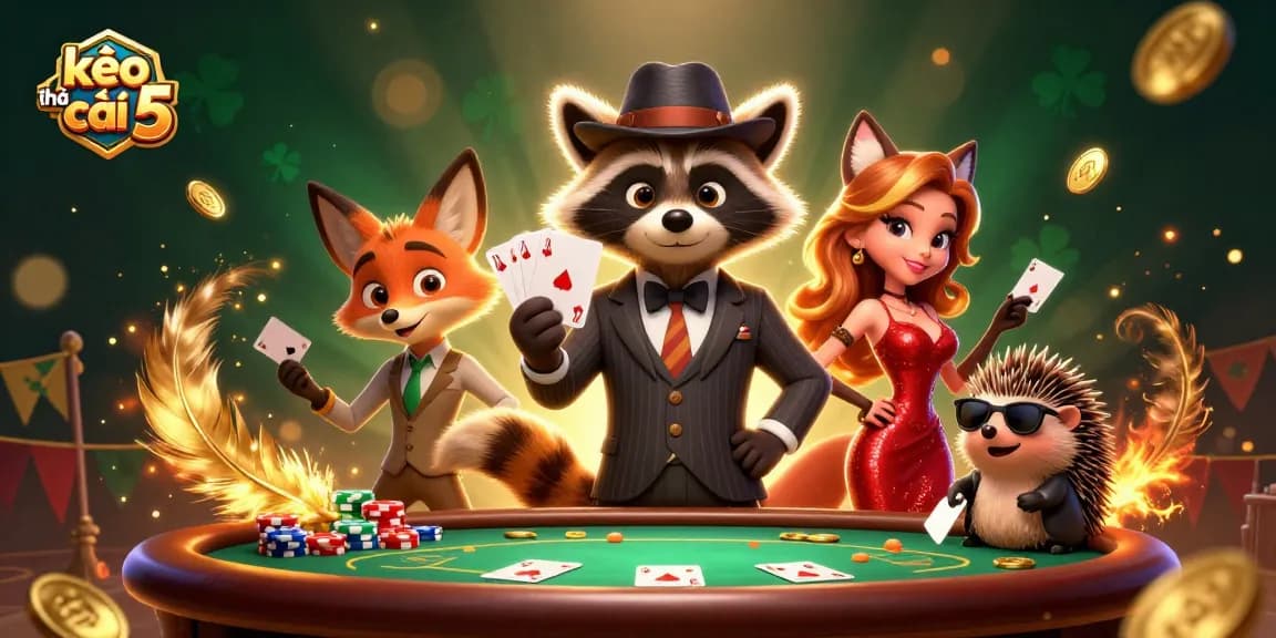 Experience the excitement of kèo nhà cái 5 with our vibrant 3D gambling illustration.