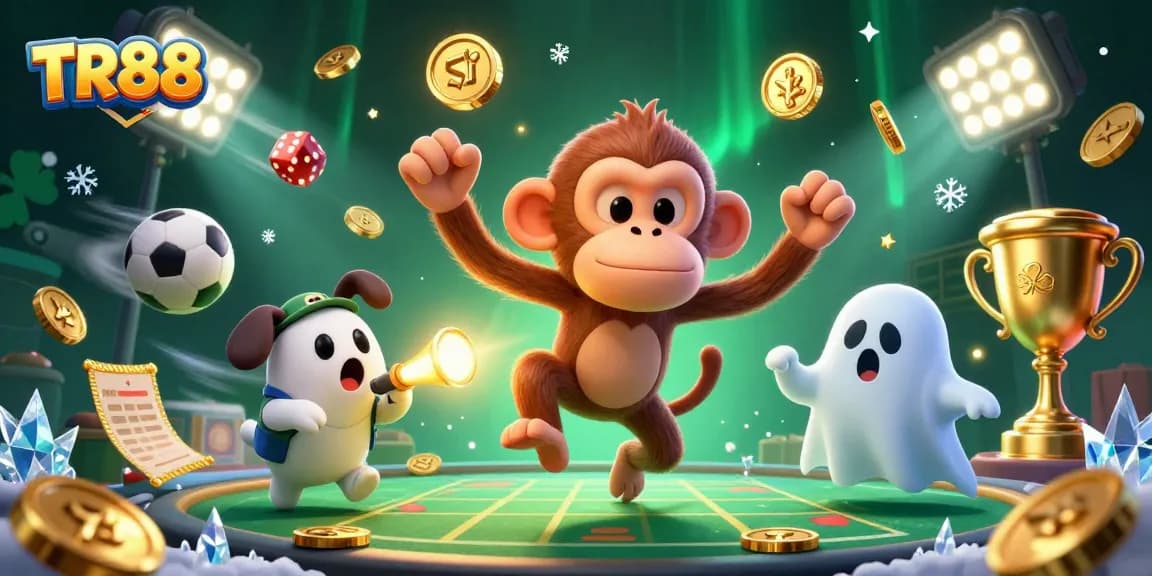 Engage in thrilling gameplay at TR88 featuring fun game elements and excited characters.