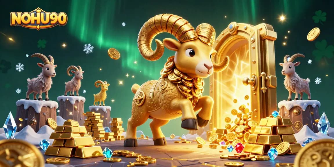 Experience the excitement of NOHU90 with a vibrant 3D cartoon scene featuring jackpot elements!