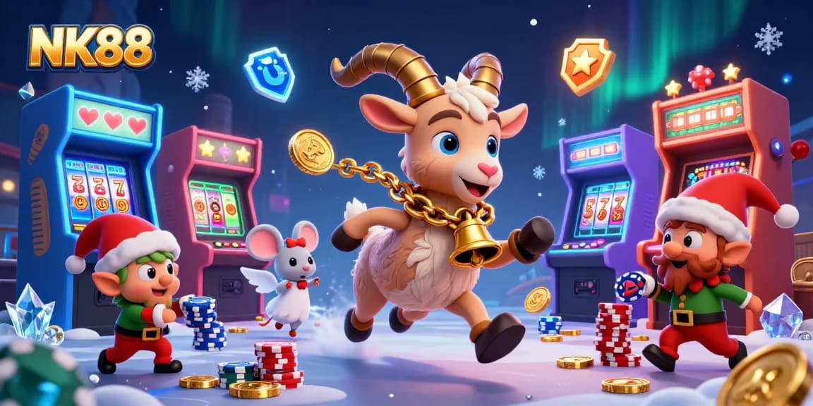 Experience the thrill of NK88 with vibrant casino action featuring unique characters and game elements.