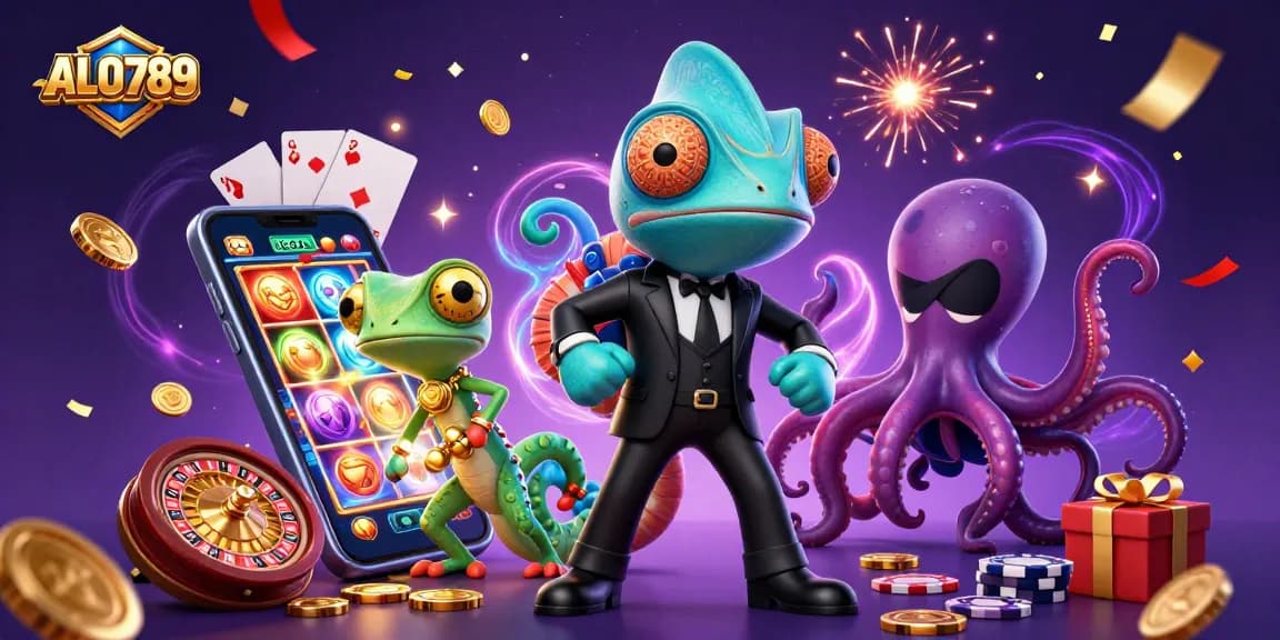 Experience thrilling ALO789 action with vibrant games, mobile slots, and dynamic casino scenes.