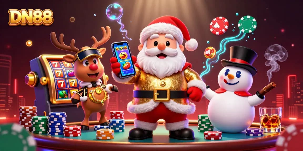 Join the excitement at DN88 with Santa and friends celebrating huge slot jackpots!