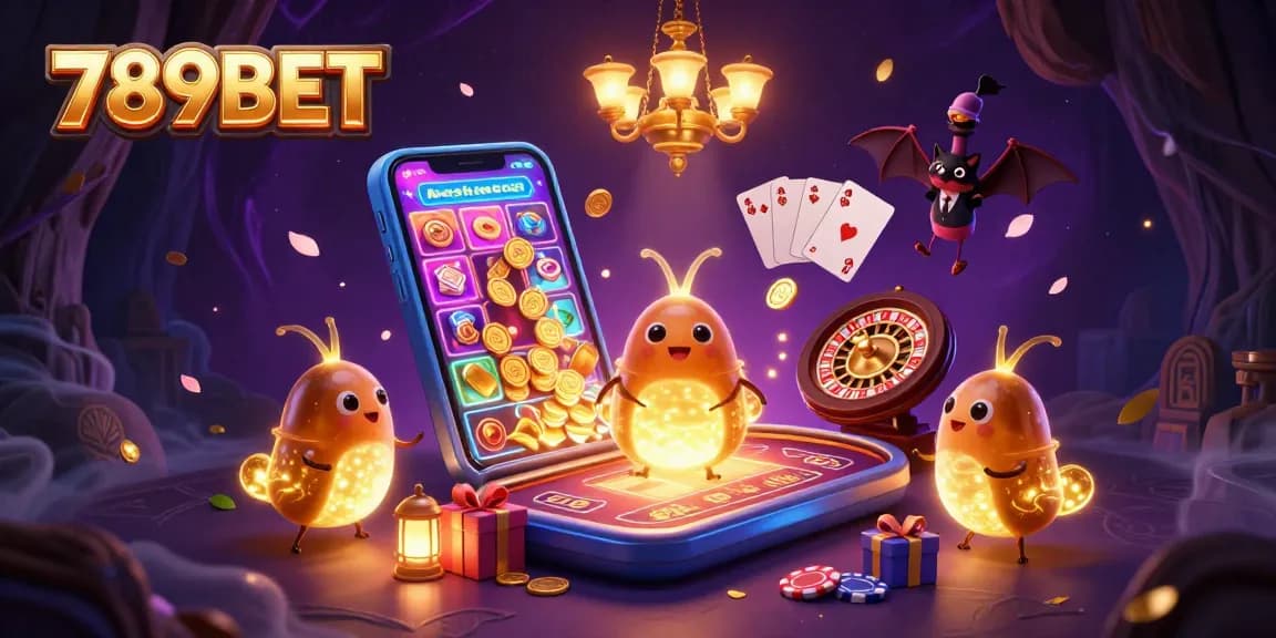 Experience the thrill of winning at 789BET with a vibrant and immersive casino illustration.