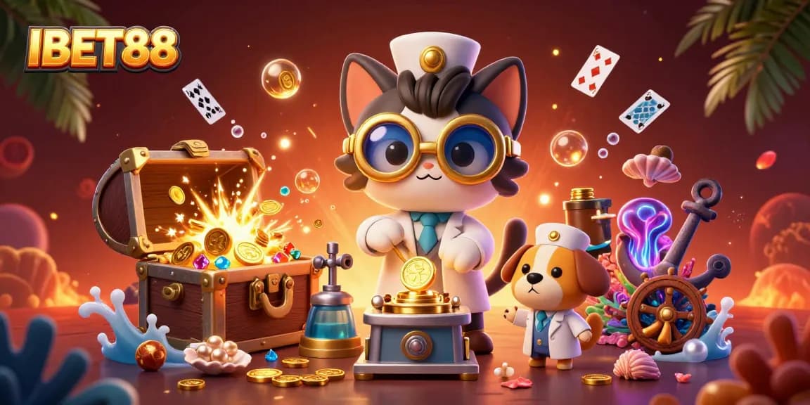 Experience the thrill of IBET88 with a cartoon exploration of casino elements and vibrant gameplay!
