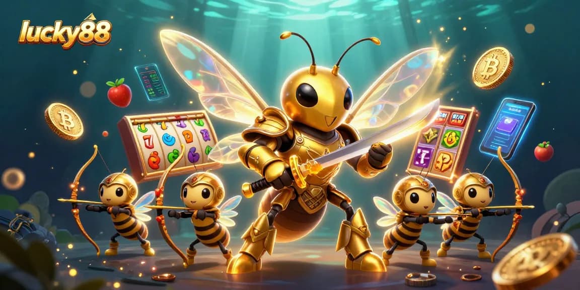 Engage with lucky88's dynamic slot game experience featuring a vibrant scene of action and excitement.