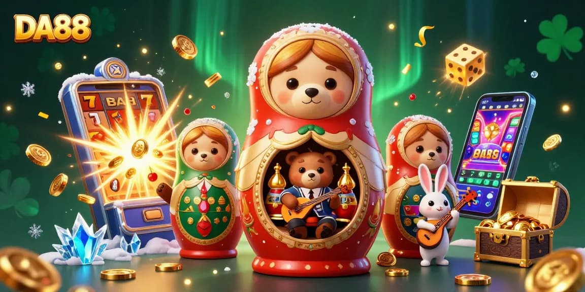 Engage with the DA88 gaming world as Matryoshka bears reveal jackpots and thrilling casino elements.