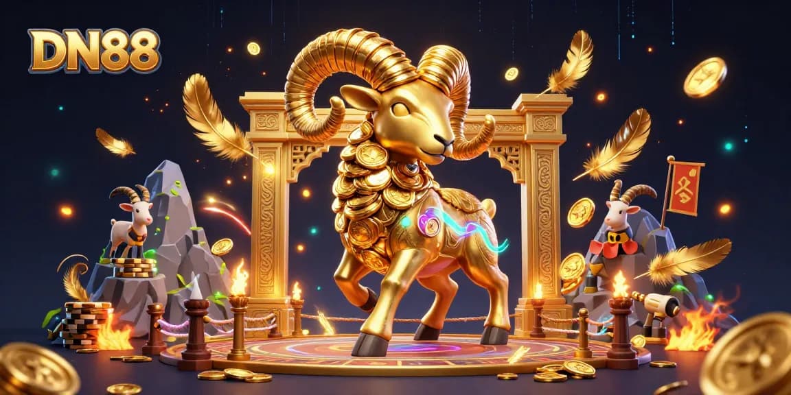 Experience thrilling gameplay at DN88 with spectacular golden ram and dynamic gambling elements.