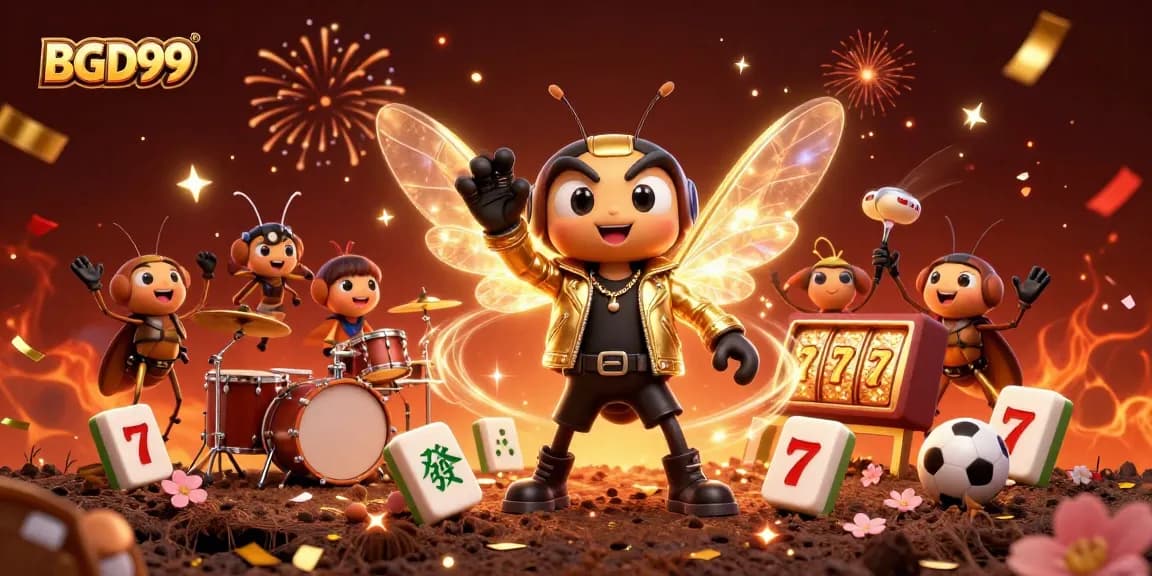 Experience thrilling gaming action at BGD99 with vibrant characters and dynamic casino elements.