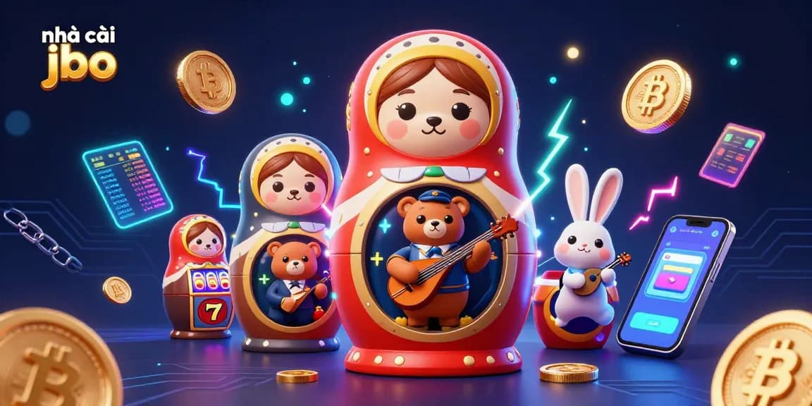 Engage with nhà cái jbo in this vibrant 3D casino scene showcasing colorful characters and dynamic gaming elements.