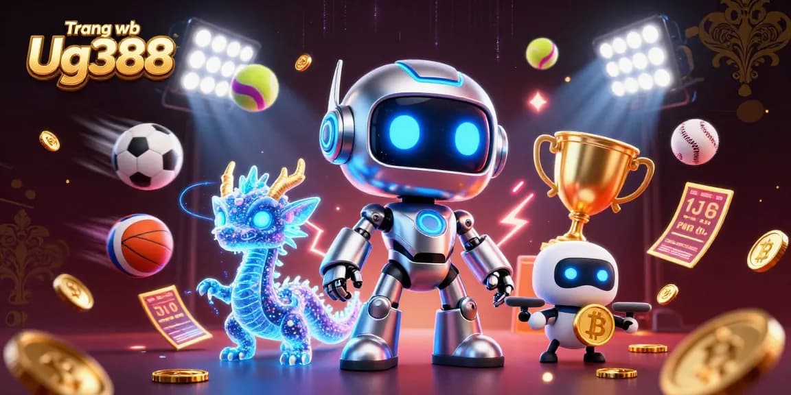 Engage with Trang web Ug388's vibrant casino experience, featuring dynamic sports elements and futuristic characters.