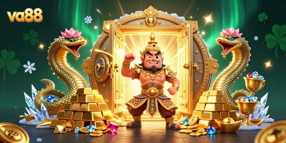 Engage with va88, where a friendly yaksha guardian and Naga friends oversee a casino filled with treasures.