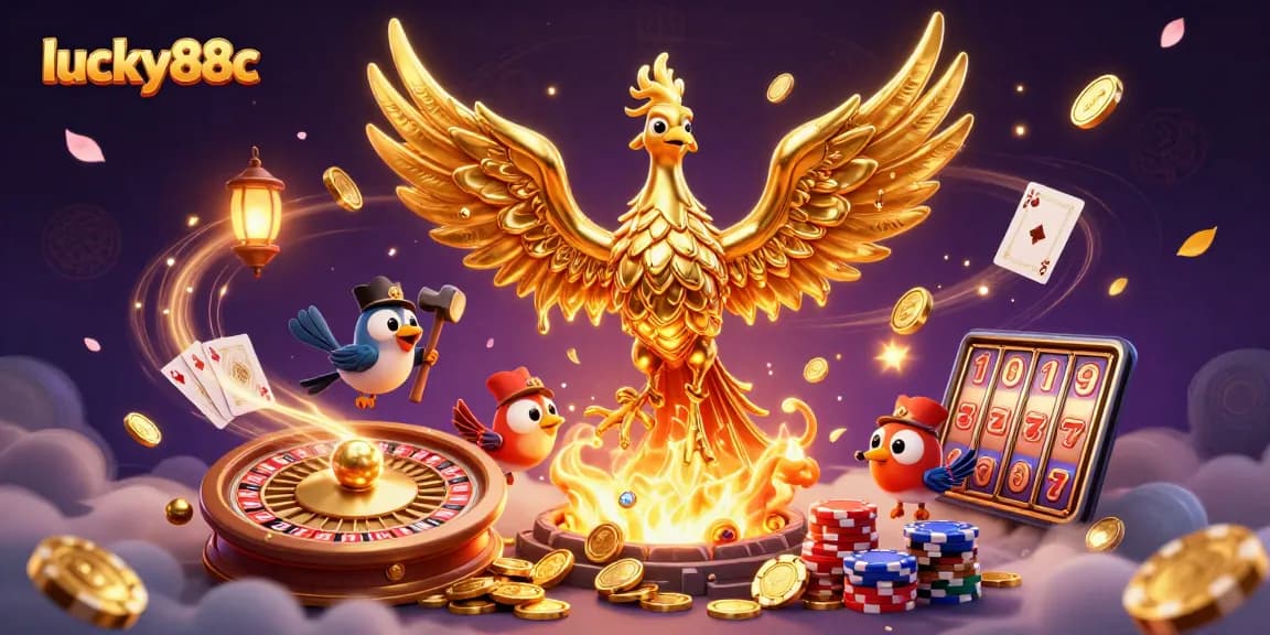 Spin to win at lucky88c with molten gold phoenix and exciting casino elements!