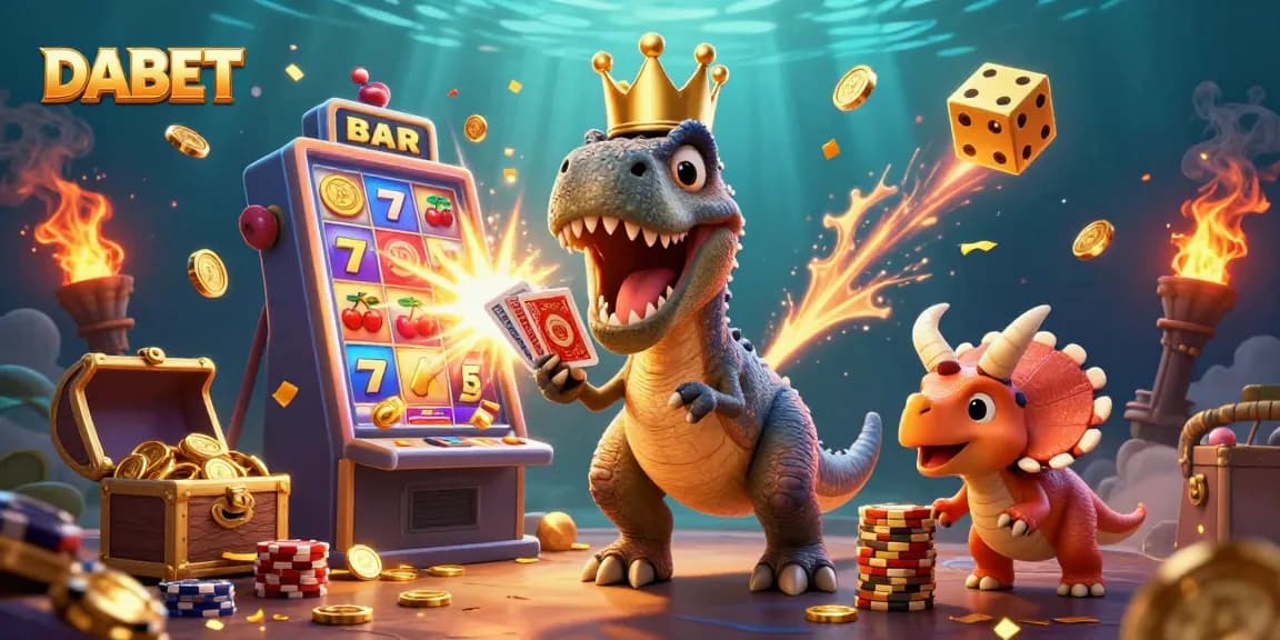DABET brings a 3D T-Rex and friends to life with thrilling casino action and jackpot excitement