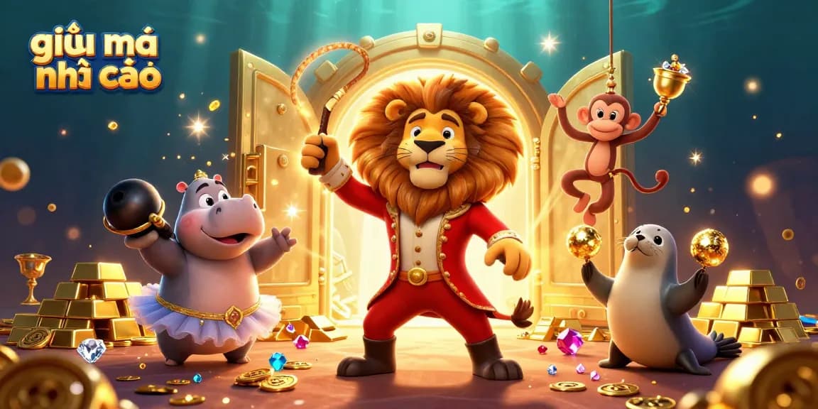 Engage with giải mã nhà cái through vibrant 3D casino-themed illustration depicting fun characters.