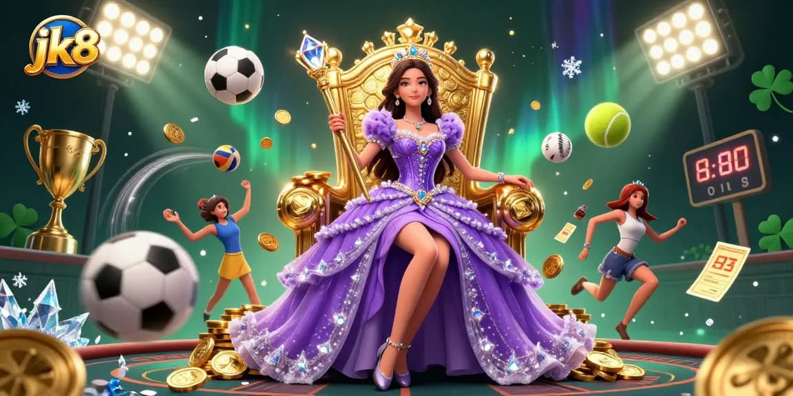 Enhance your winnings at jk8 with vibrant casino-themed artwork featuring dynamic sports elements.