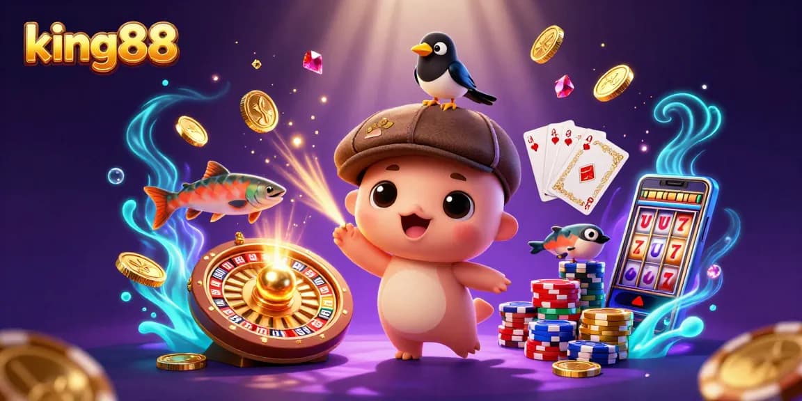 Experience thrilling gameplay at king88 with cute characters and dynamic casino elements.