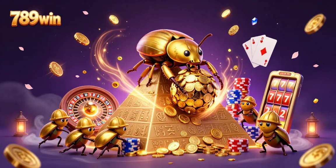 Experience the excitement of 789win with 3D cartoon characters amidst a wealth of casino elements.
