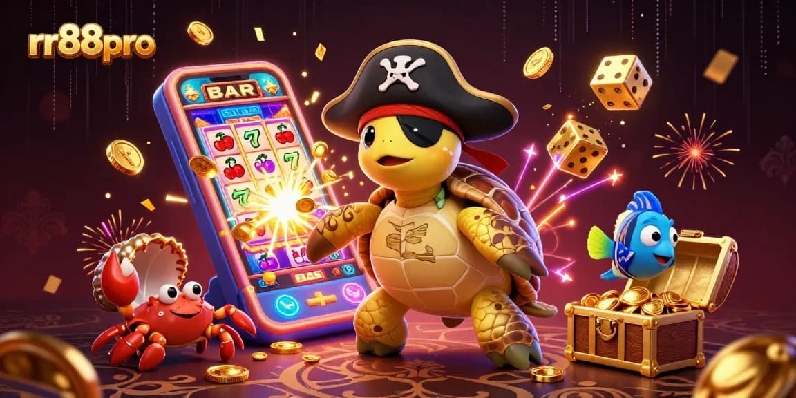 Experience rr88pro's thrilling online gaming with vibrant casino elements and entertaining characters.