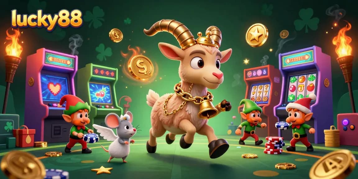 Engage with the festive horror of lucky88 casino, where Krampus and gremlins steal chips amidst a vibrant gaming scene.