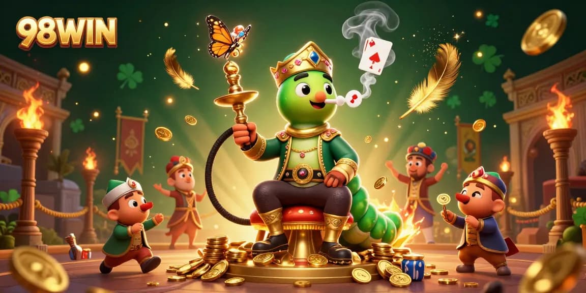 Experience thrilling gaming adventures at 98WIN with our vibrant casino illustration packed with dynamic elements.