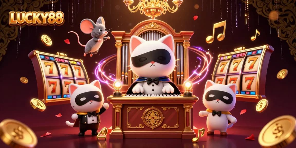 Experience thrilling gameplay with LUCKY88 through an engaging casino-themed illustration.