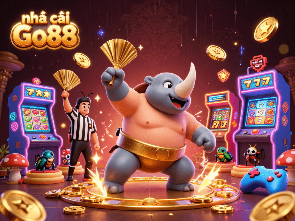 Place bets and win at nhà cái Go88 with the exciting 3D sumo beetle champion theme.