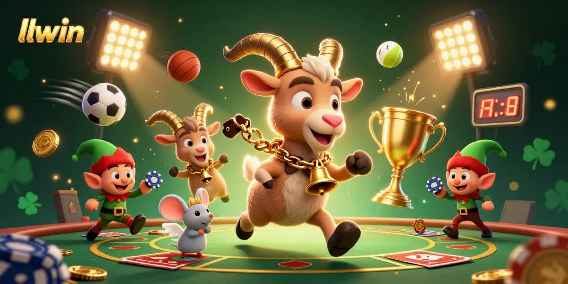llwin enhances gaming excitement with a festive casino atmosphere filled with playful characters.