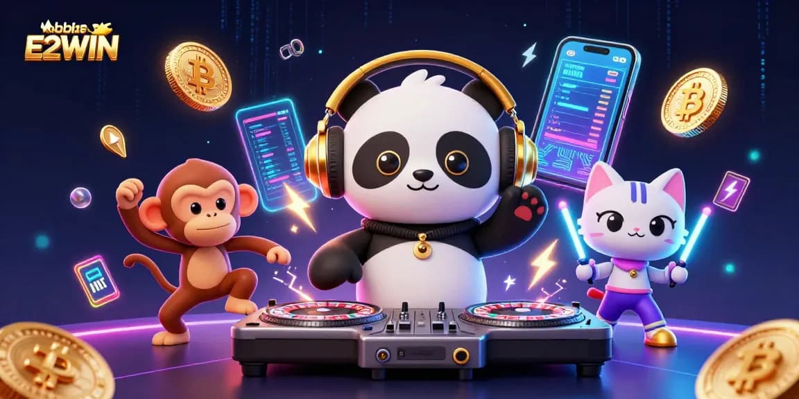 Experience the thrill on the website E2WIN with a vibrant 3D casino celebration!