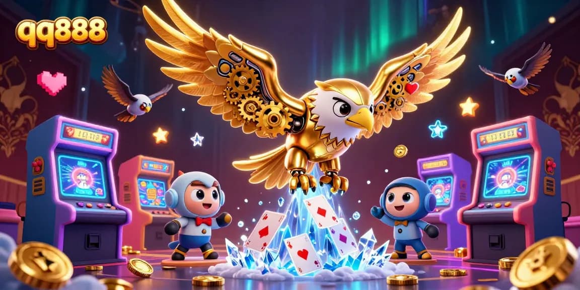 Experience the thrill of betting with qq888 in a vibrant casino scene filled with action.