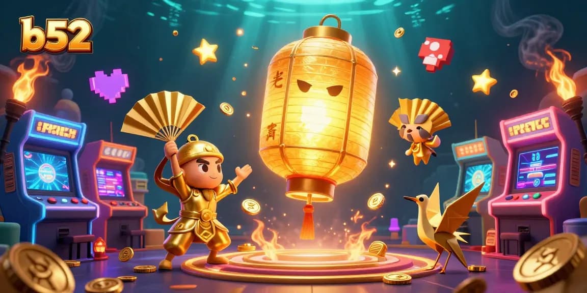 Engage in thrilling gaming adventures at b52 with vibrant spirit and golden symbols illuminating this dynamic scene.