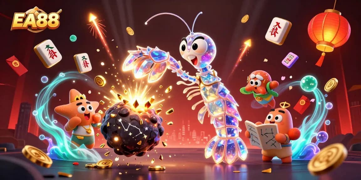 Experience EA88 excitement with a dazzling 3D casino scene featuring dynamic characters and vibrant elements.