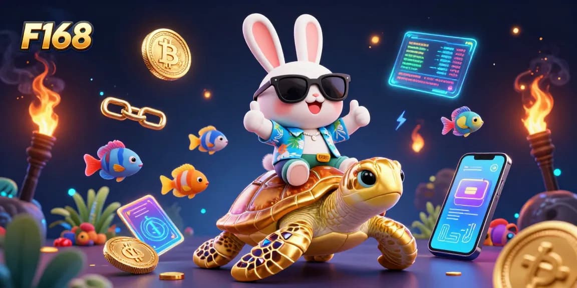 Experience thrilling gameplay at F168 with vibrant underwater scenes and lucky characters celebrating wins.