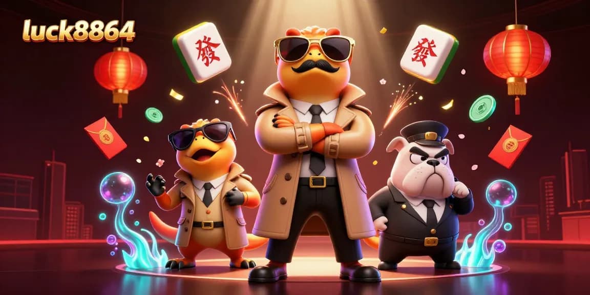 Experience the excitement of luck8864 with 3D cartoon raptors sneaking into a VIP casino lounge.