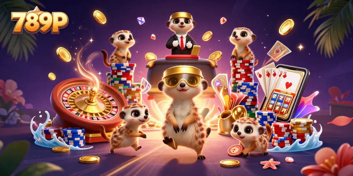 Join the fun at 789P with meerkats orchestrating an exciting casino operation!