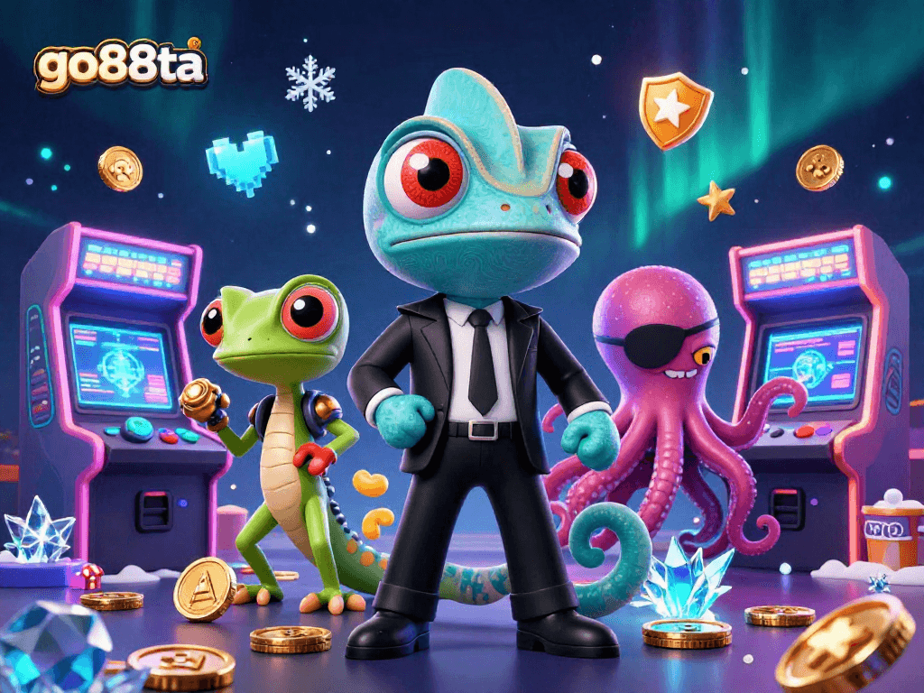 Engage with go88ta's vibrant 3D gaming adventure featuring dynamic casino characters.