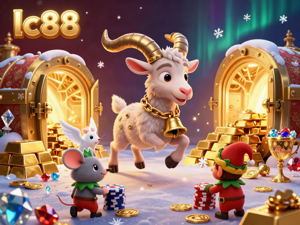 Experience the holiday-horror lc88 casino with Krampus and festive characters stealing poker chips.