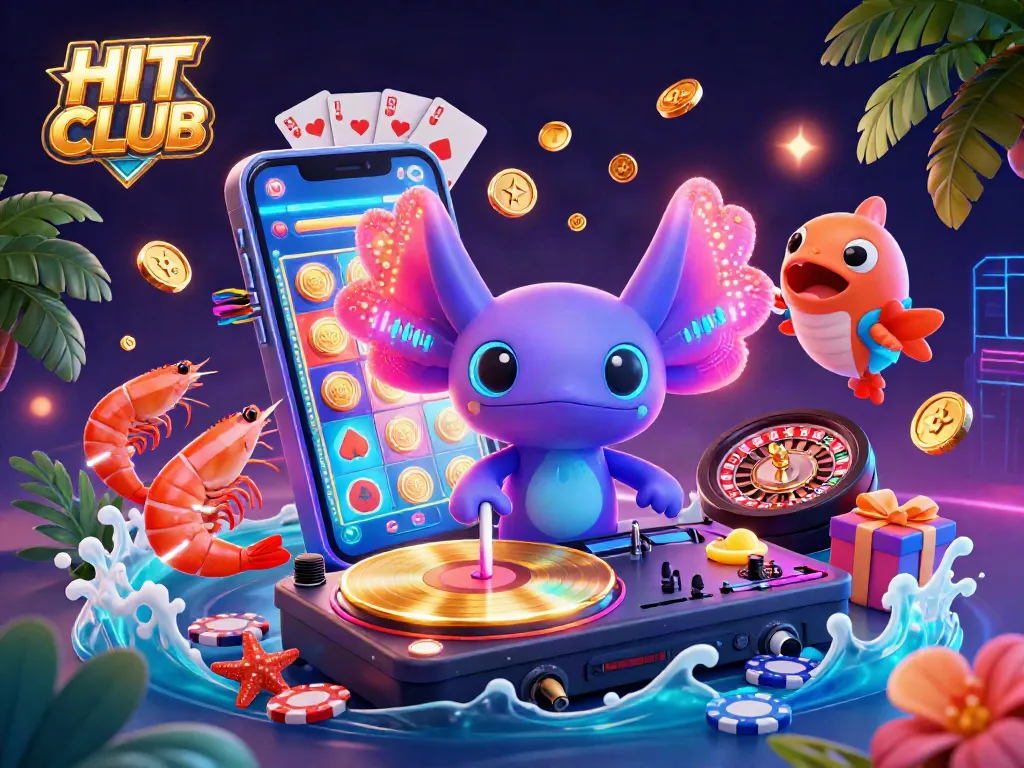 Spin the reels at HIT CLUB with vibrant 3D characters and dynamic gambling elements!