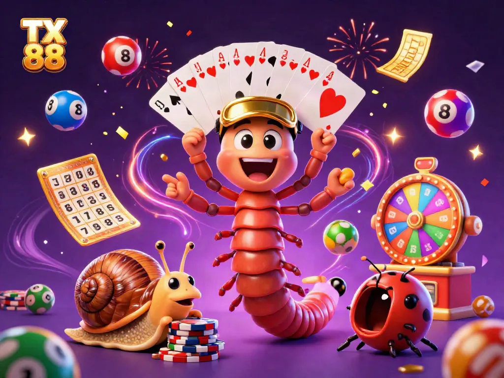 Experience the thrill of TX 88 with a dynamic casino scene, vibrant characters, and exciting games.