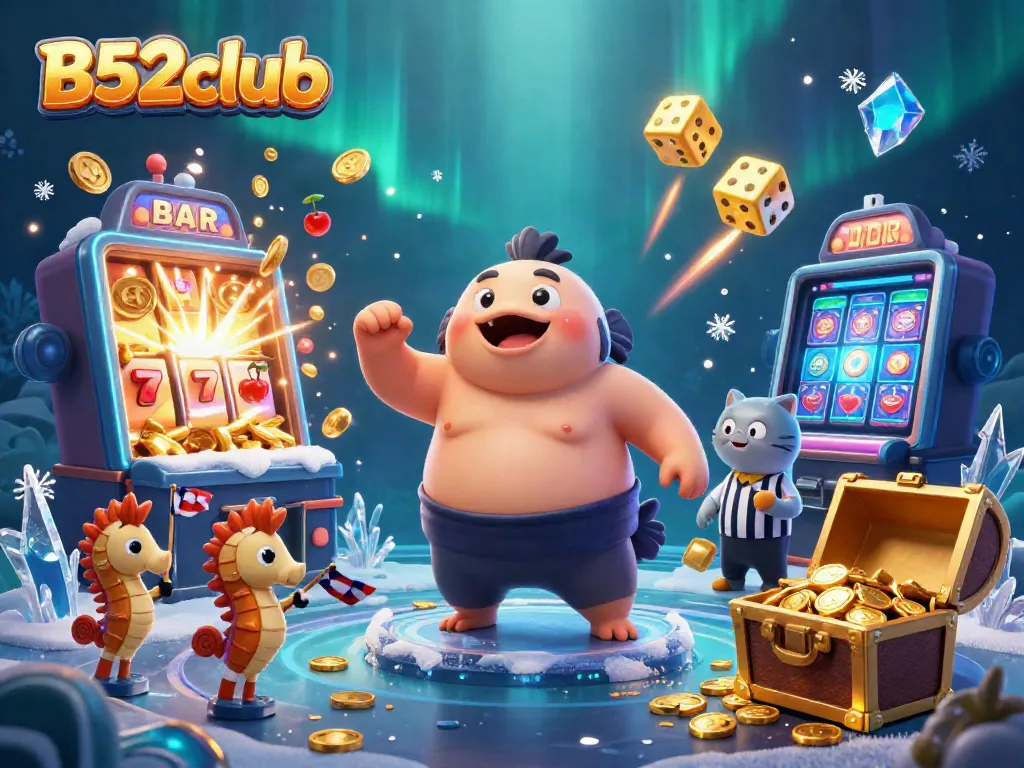 Experience big wins at B52club with vibrant underwater-themed gaming illustration showcasing excitement.