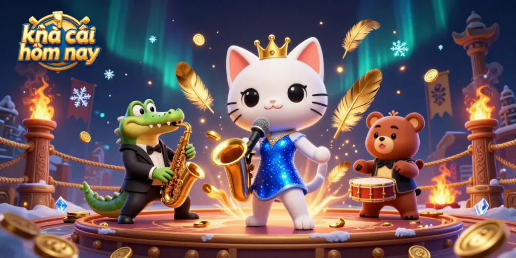 Bet on kèo nhà cái hôm nay with a lively scene featuring musical casino characters.