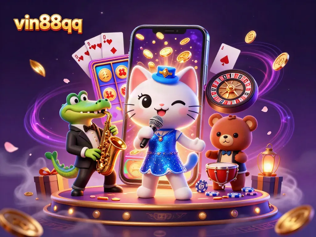 Experience thrilling entertainment at vin88qq with lively characters and exciting casino elements.