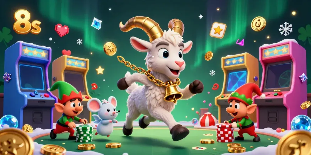 Engage with the festive holiday casino 8s experience featuring Krampus and playful gremlins.