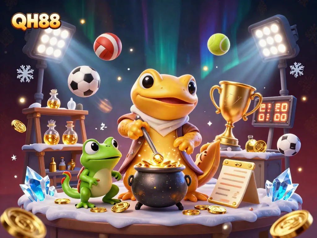 Experience thrill with QH88 as the golden salamander conjures riches in a lively casino scene.