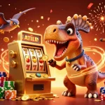 dabet players experience a thrilling jackpot moment as they win coins from a golden slot machine.