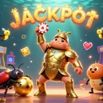 Play with kèo nhà cái while a hercules beetle lifts a poker chip in a vibrant casino-themed scene.